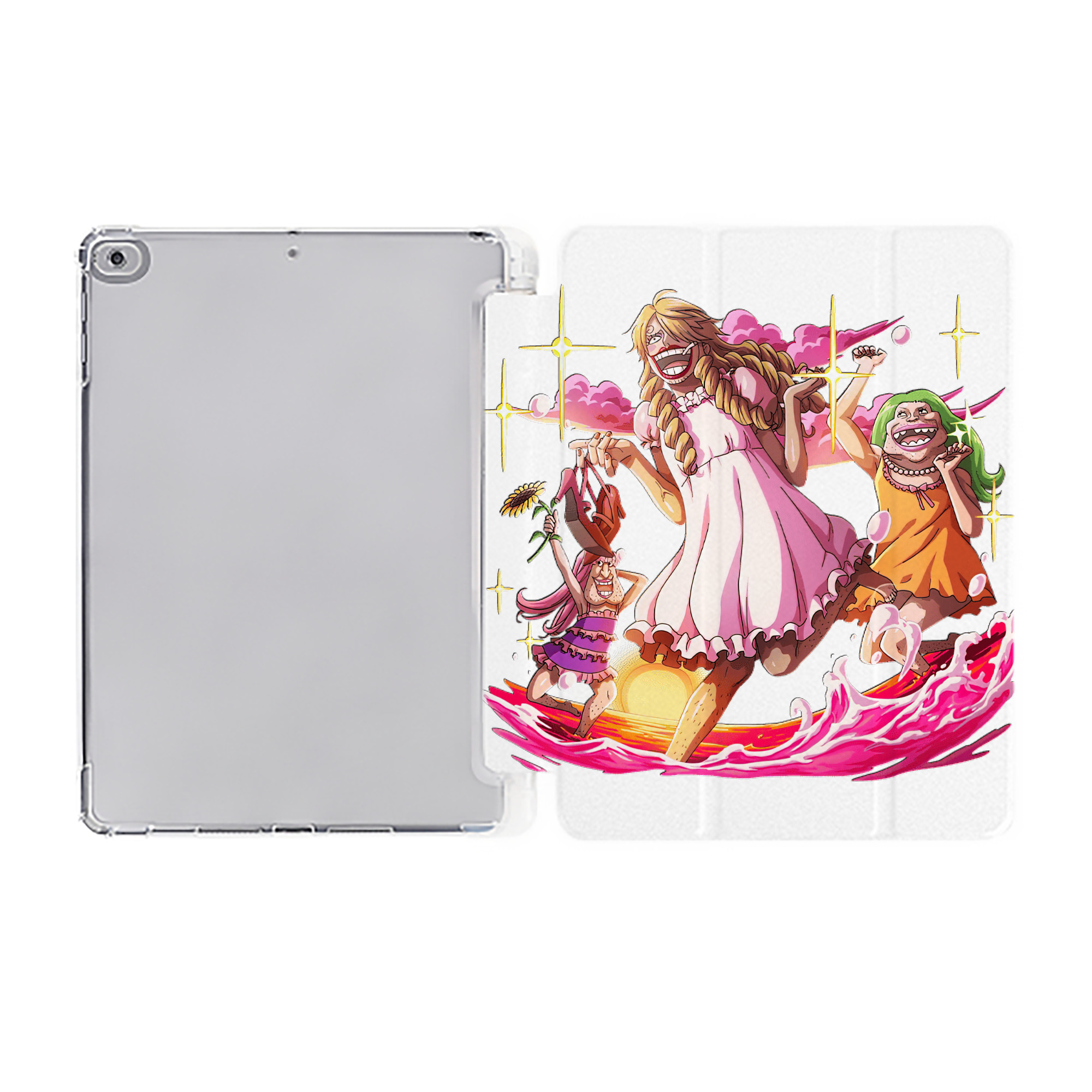 （画像用） ワンピース サンジ ONE PIECE Sanji IPad ケース ペン収納付き 三つ折りスタンド PUレザー×シリコン 対応機種9.5/10.5/10.9インチ